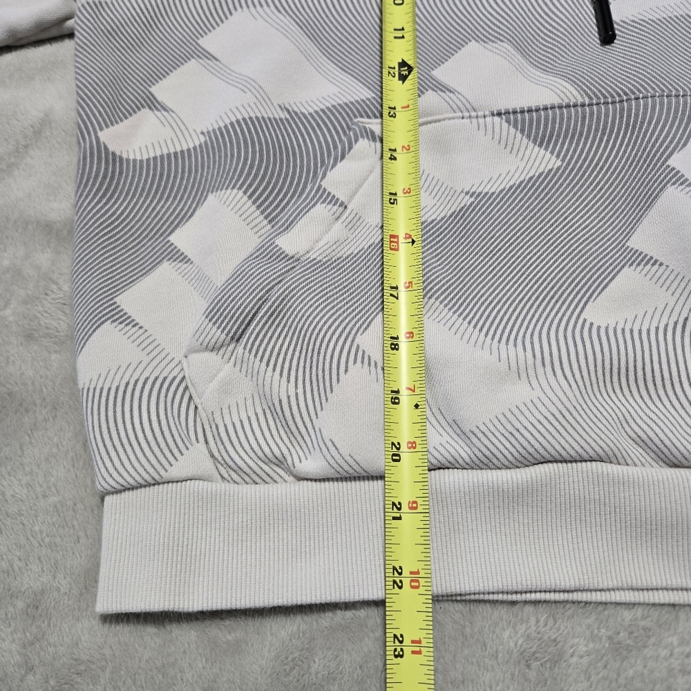 Adidas Cream and Gray Geometric Hoodie Sweatshirt Womens Sz L Tan And Gray - Picture 5 of 7